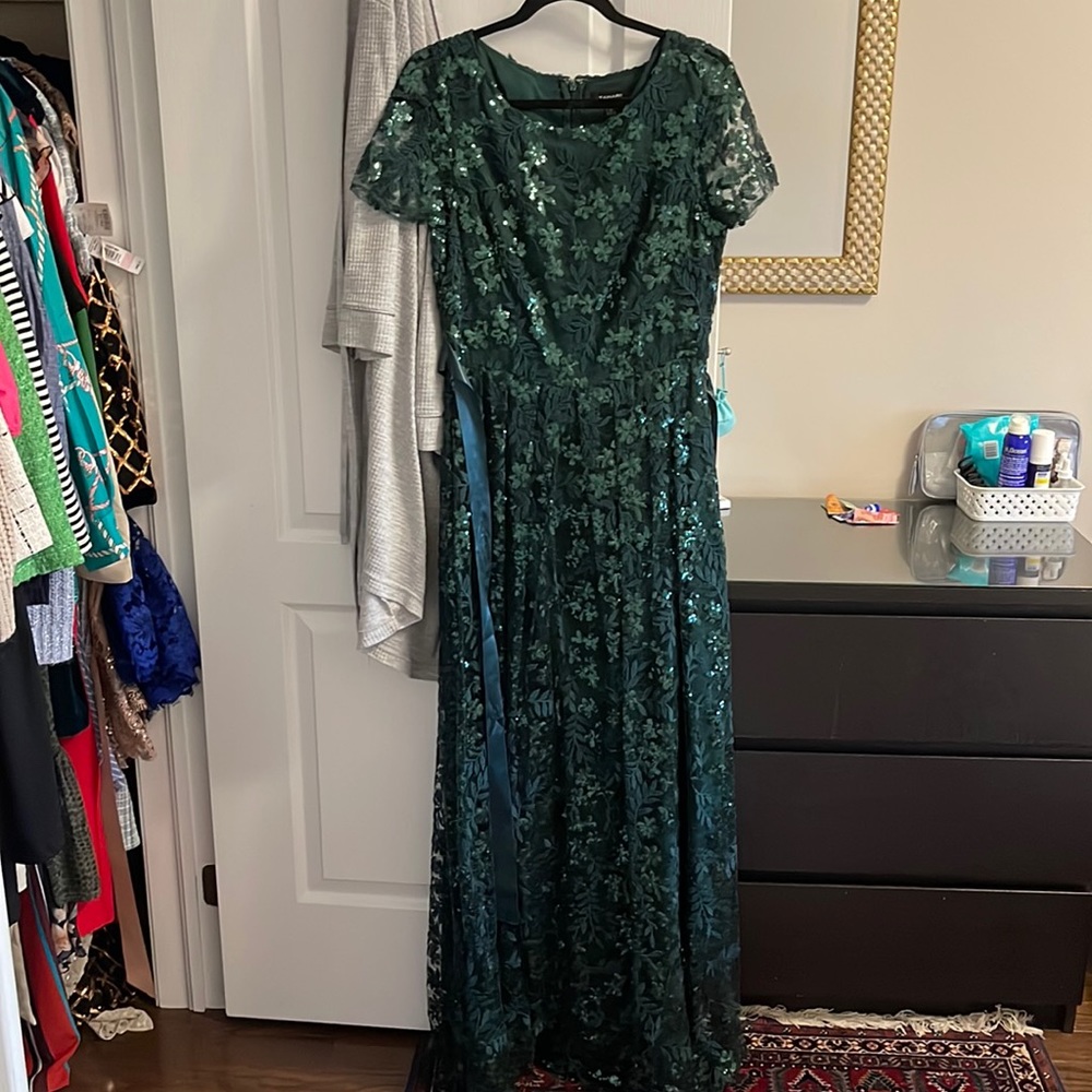 Beautiful green evening gown or prom dress